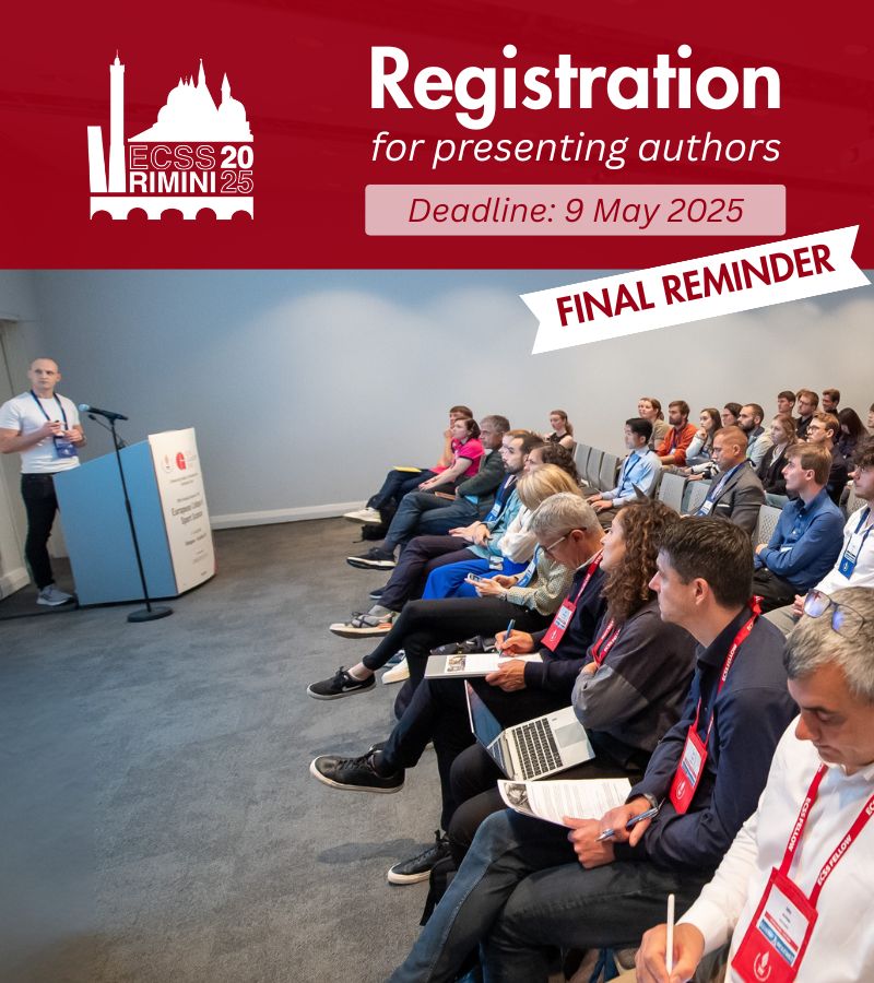 ECSS Rimini 2025 – Registration deadline presenting authors reminder II